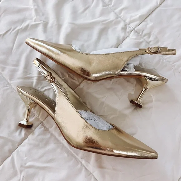 Katy Perry Collections NEW Gold Slingback Heels 8.5 - Picture 1 of 6